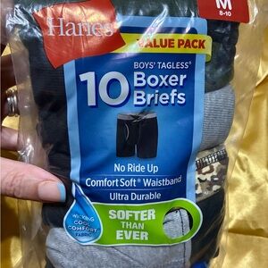 Hanes Boys' Tagless Boxer Briefs - Black, Gray, Camo